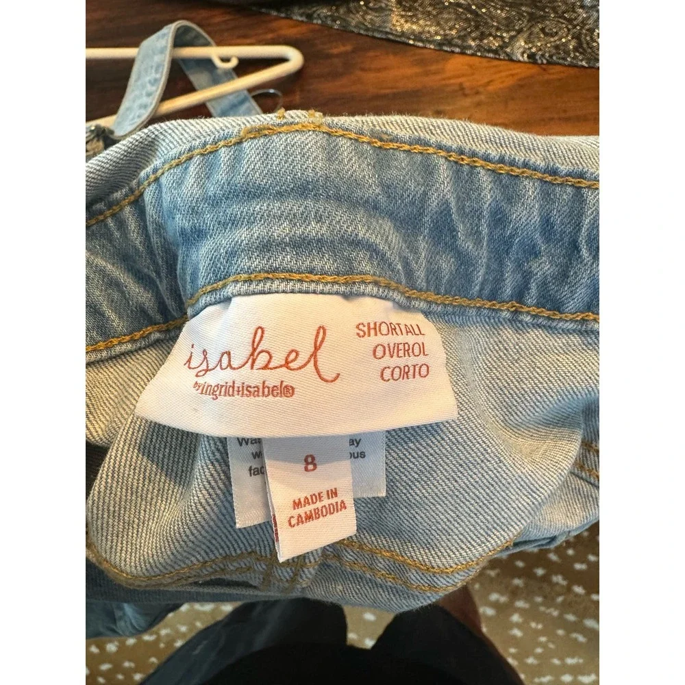 Isabel Maternity  Ingrid & Isabel Shotalls Jean Shorts and Bib Overalls Womens 8 - Picture 9 of 13